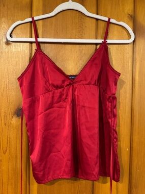 Brandy Melville deep red satin v-neck camisole